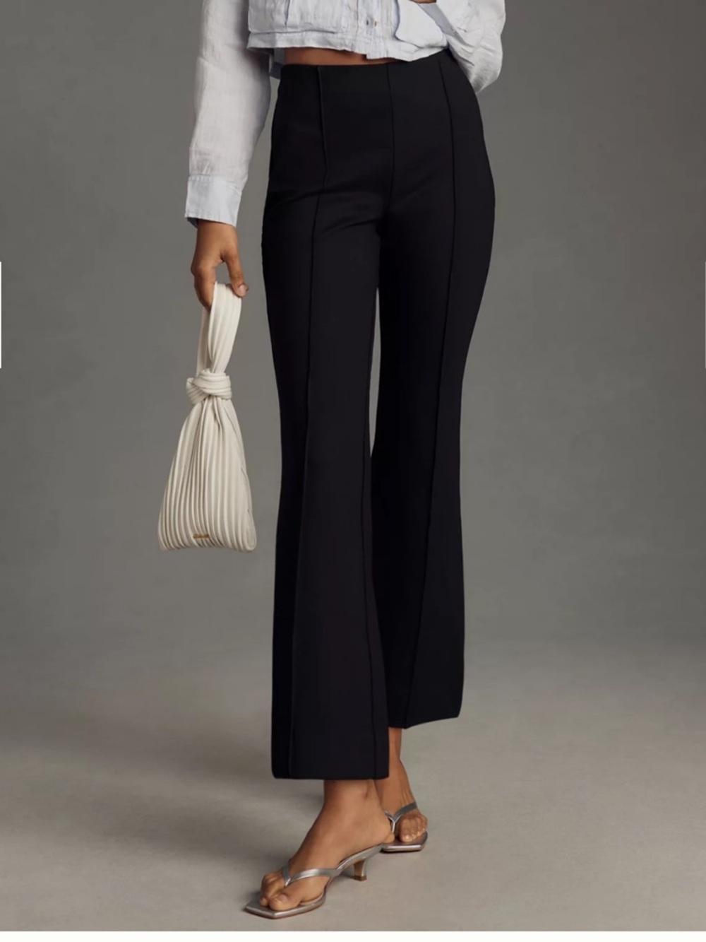 Anthropologie Maeve The Margot Kick-Flare Cropped Pants Black Size XS